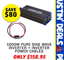 1000W Pure Sine Wave Inverter + Inverter Power Cables