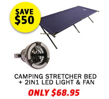 Camping Stretcher Bed + 2in1 LED Light & Fan