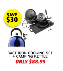 Cast Iron Cooking Set + Camping Kettle