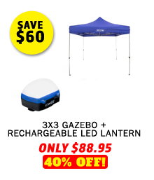 3X3 Gazebo + Rechargeable LED Lantern