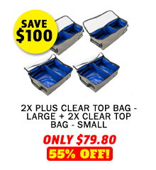 2x Plus Clear Top Bag - Large + 2x Clear Top Bag - Small