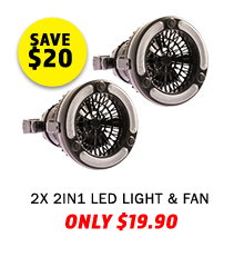 2x 2in1 LED Light & Fan