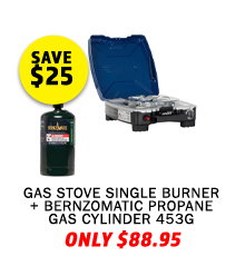 Gas Stove Single Burner + Bernzomatic Propane Gas Cylinder 453G