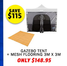Gazebo Tent + Mesh Flooring 3m x 3m