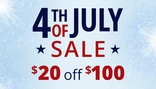 4th of July Sale Take $20 off $100 Use code CW26FIREWORKS