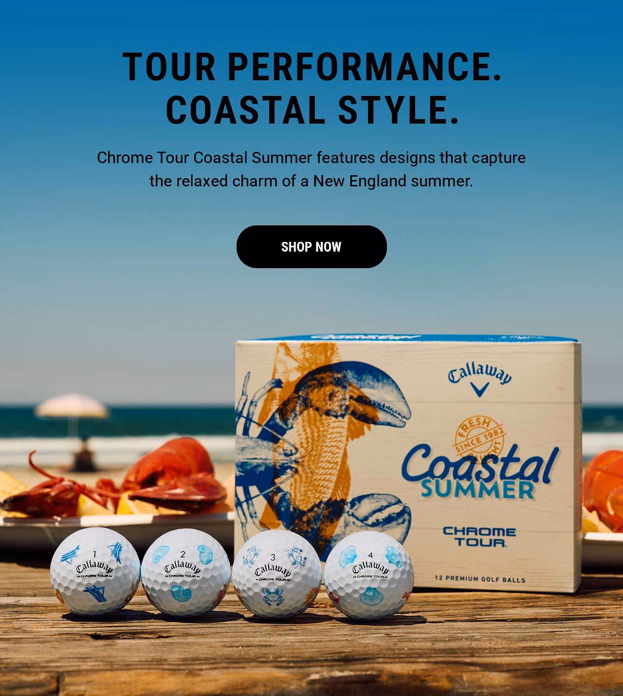 Tour Performance. Coastal Style. Chrome Tour Coastal Summer features designs that capture the relaxed charm of a New England summer. | Shop Now