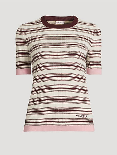 Ribbed T-Shirt In Stripe Print
