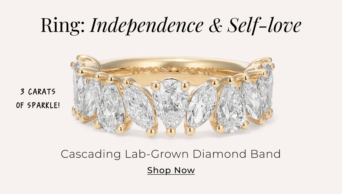Ring: Independence & Self-love - Cascading Lab-Grown Diamond Band — 3 carats of sparkle! Shop Now >
