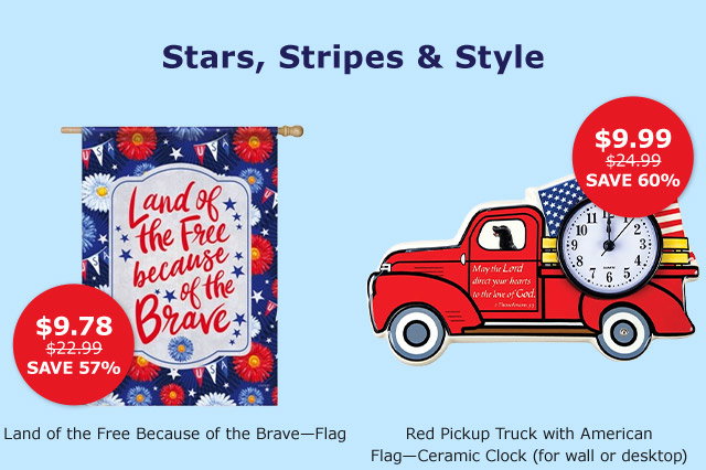Stars, Stripes and Style | Flags, Clocks, and More!
