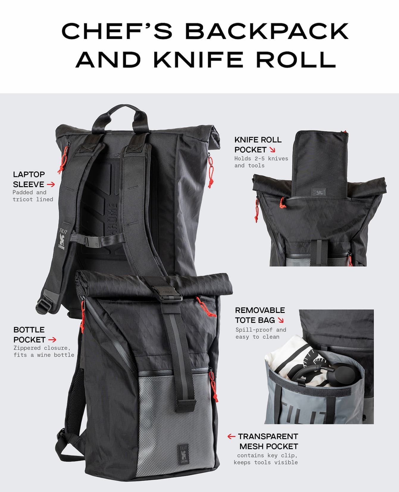 The Chef's Backpack and Knife Roll