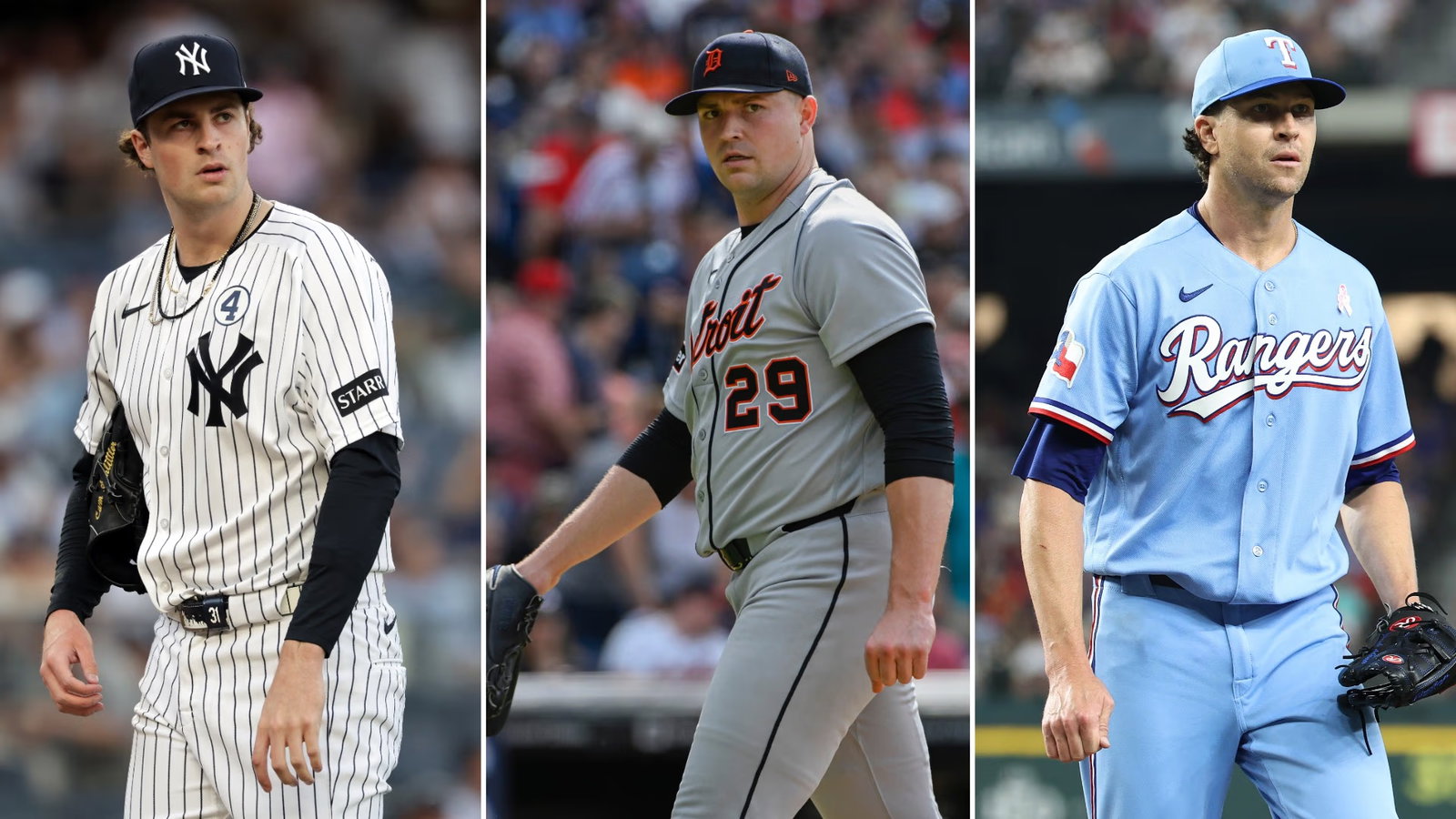 Cam Schlittler, Tarik Skubal and Jacob deGrom