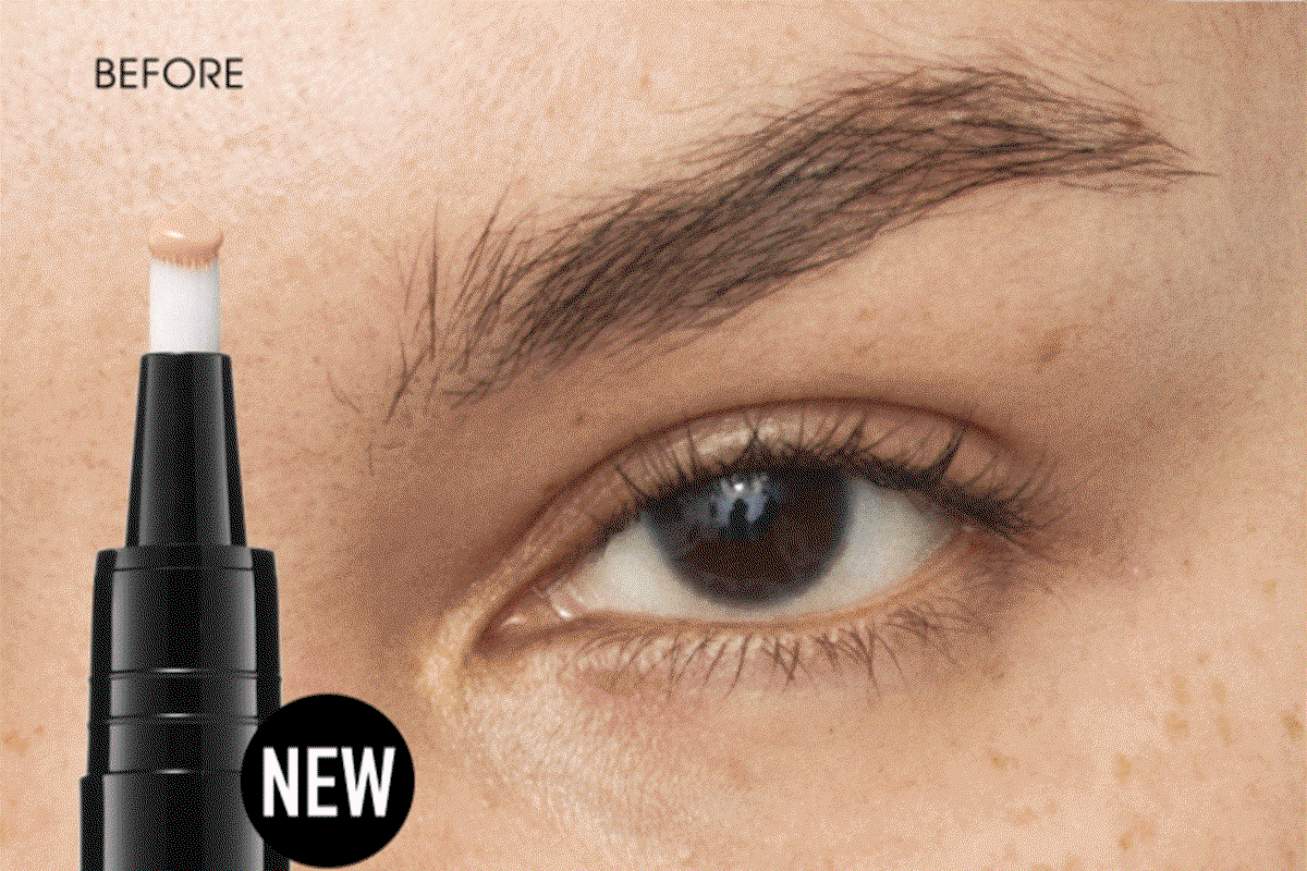 Before and after using complexion rescue 3-in-1 eye brightener