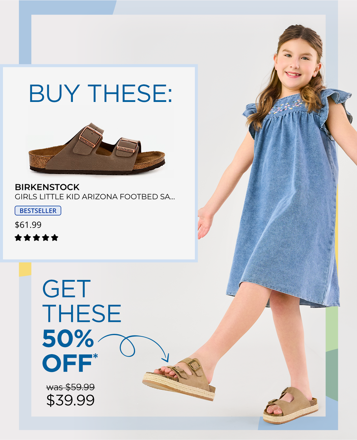 Buy These: Girls Little Kids Arizona Birkenstock Sandals | Get These 50% Off