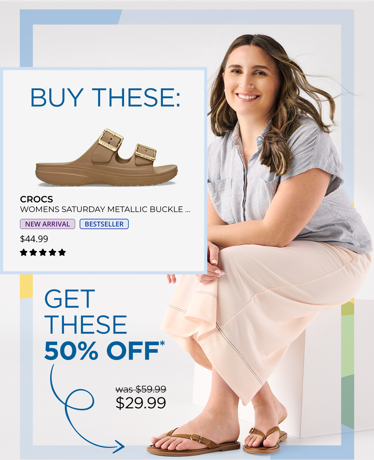 Buy These: Women's Saturday Metallic Buckle Crocs | Get These 50% Off
