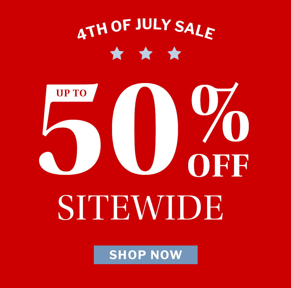 4-foot July sale: up to 50% off sitewide