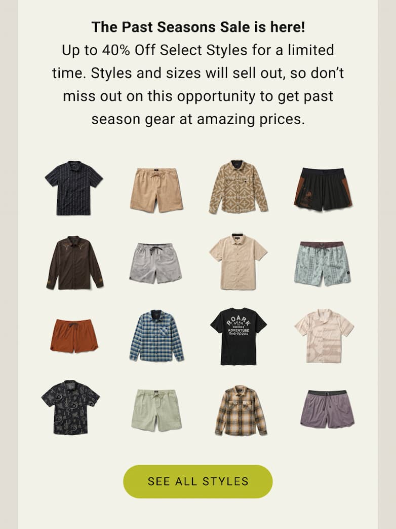 The Past Seasons Sale is here! Up to 40% Off Select Styles.