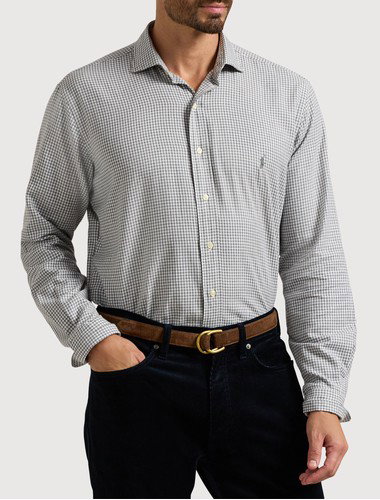 Gingham Twill Sport Shirt