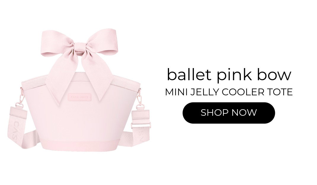 Shop the Ballet Pink Bow Mini Jelly Cooler Tote now.