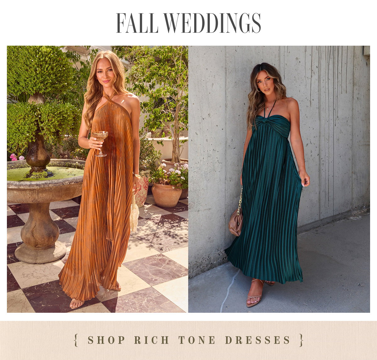 Fall Weddings. Shop Rich Tone Dresses