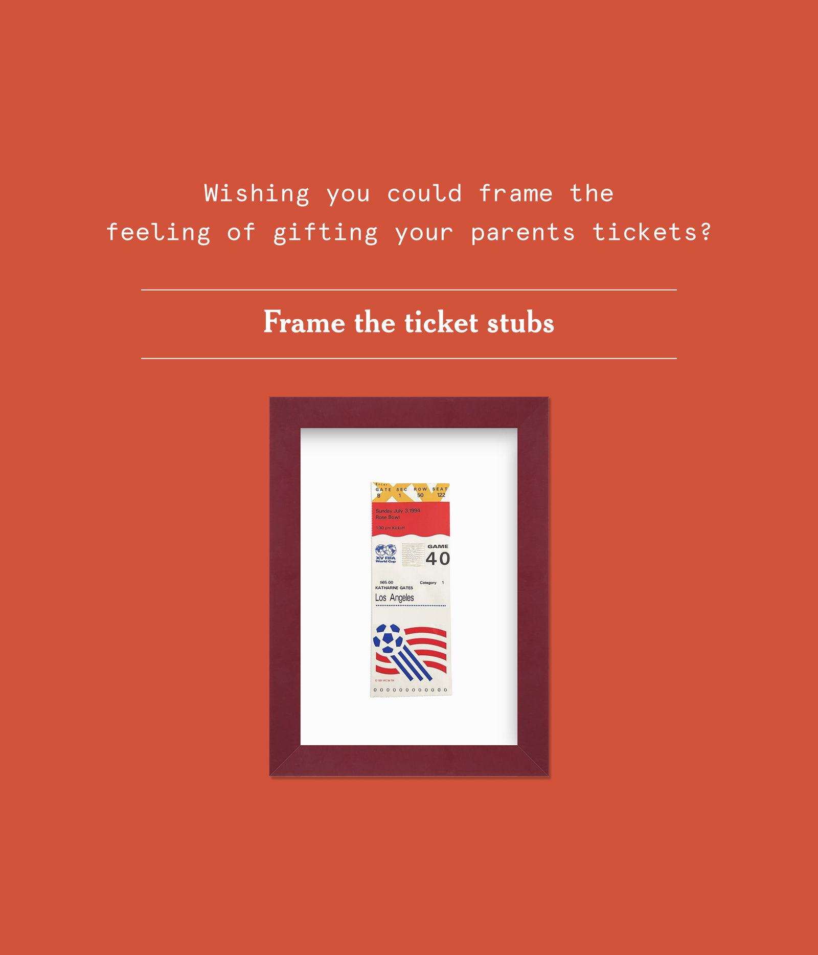 Wishing you could frame the feeling of gifting your parents tickets?