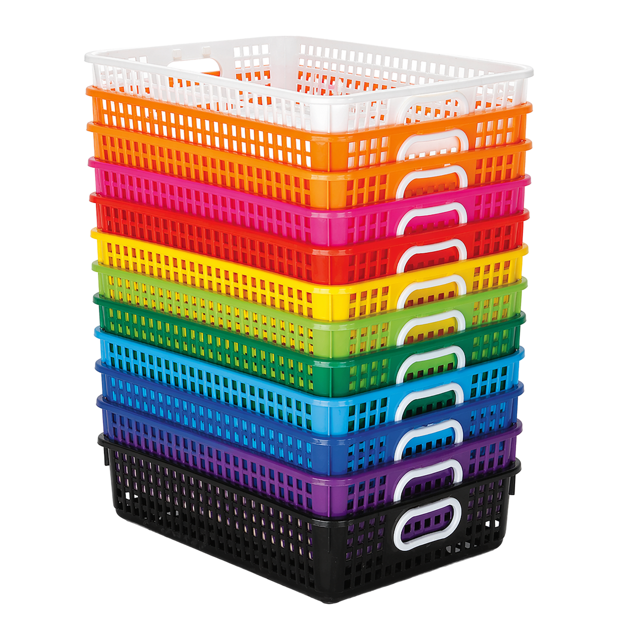 Really Good Stuff® Classroom Paper Baskets - 12-Pack Rainbow Kit