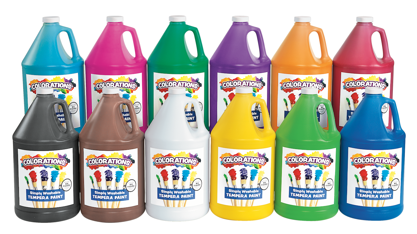 Colorations® Simply Washable Tempera Paint - Gallons, Set of 12