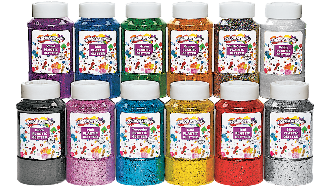Colorations® Extra-Safe Plastic Glitter, 1 lb. - Value Pack Set of All 12