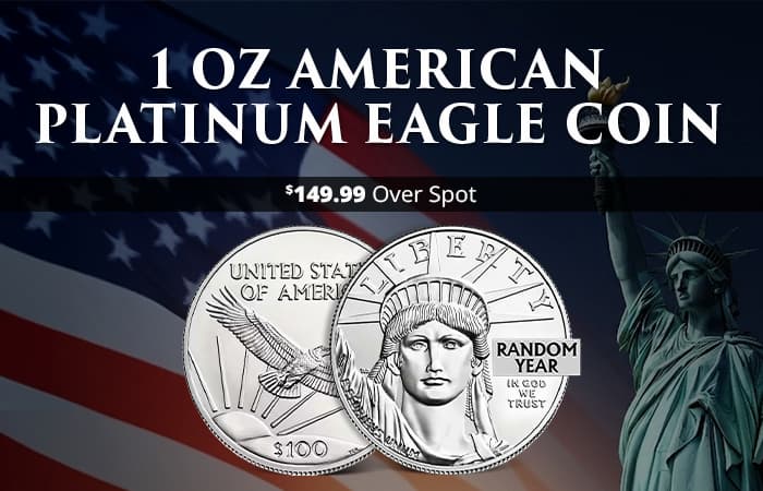 ON SALE: 1 oz American Platinum Eagle Coin (Random Year, BU)