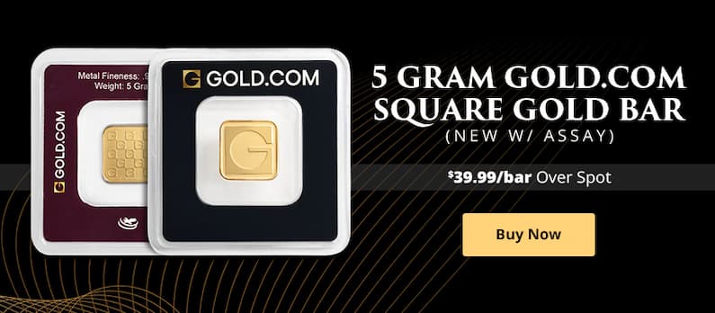 ON SALE: 5 Gram GOLD.COM Square Gold Bar (New w/ Assay)