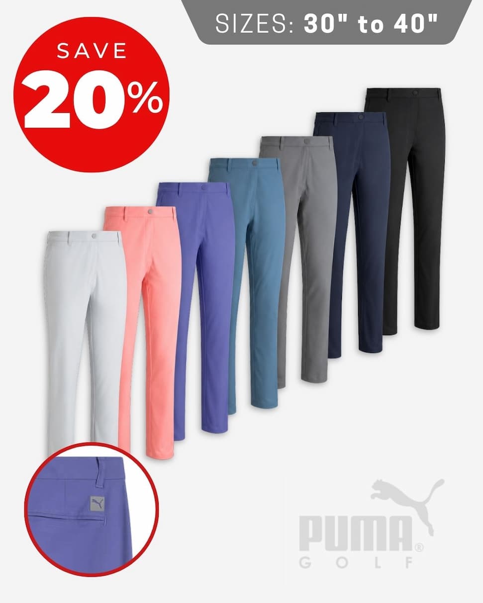 Puma Golf Mens Dealer Tailored Recycled Fabric Mid Rise Trousers