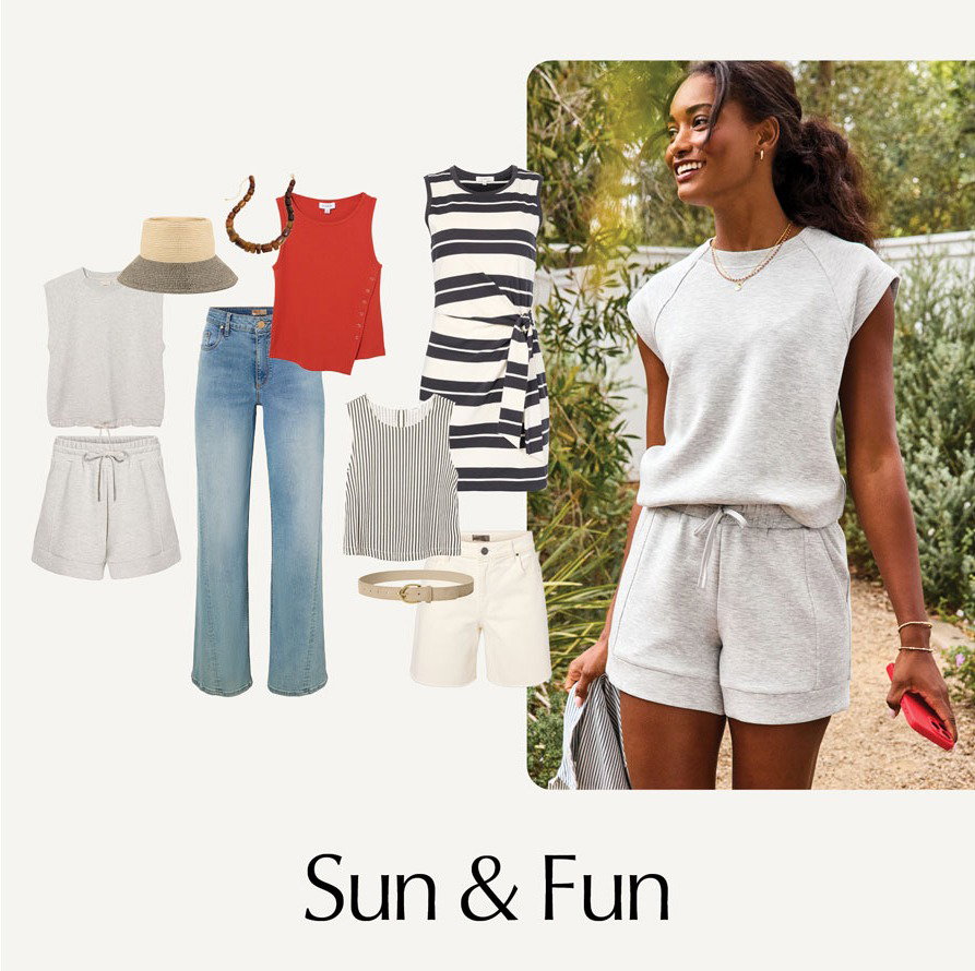 Sun & Fun. Image of cutouts of themebox looks.