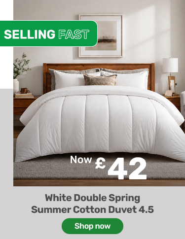 White Double Spring Summer Cotton Duvet 4.5 Tog. £42