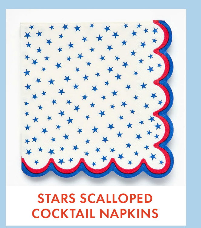 Stars Scalloped Cocktail Napkins