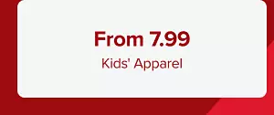 Shop Kid's apparel from 7.99.