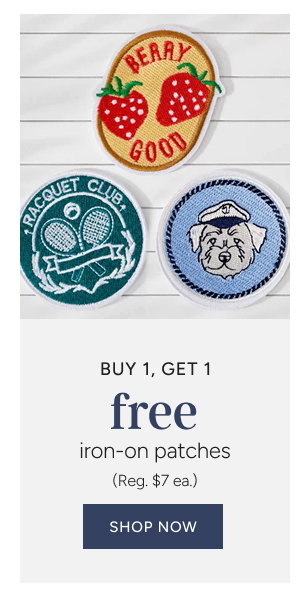 Buy 1, Get 1 Free Iron-On Patches (reg. $7 ea)