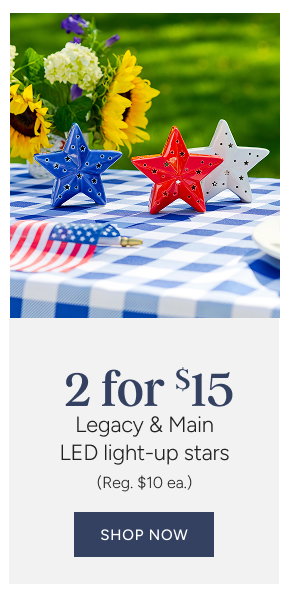 2 for $15 Legacy & Main LED Light Up Stars (reg. $10 ea)
