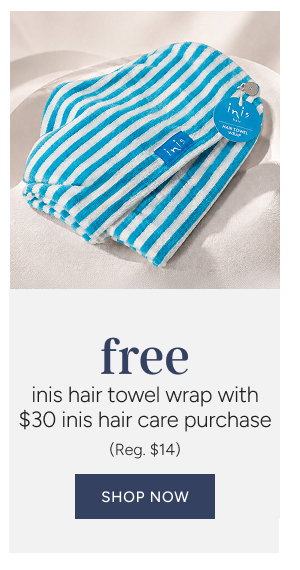 Free Inis Hair Towel with $30 Inis Hair Care Purchase (reg. $14)