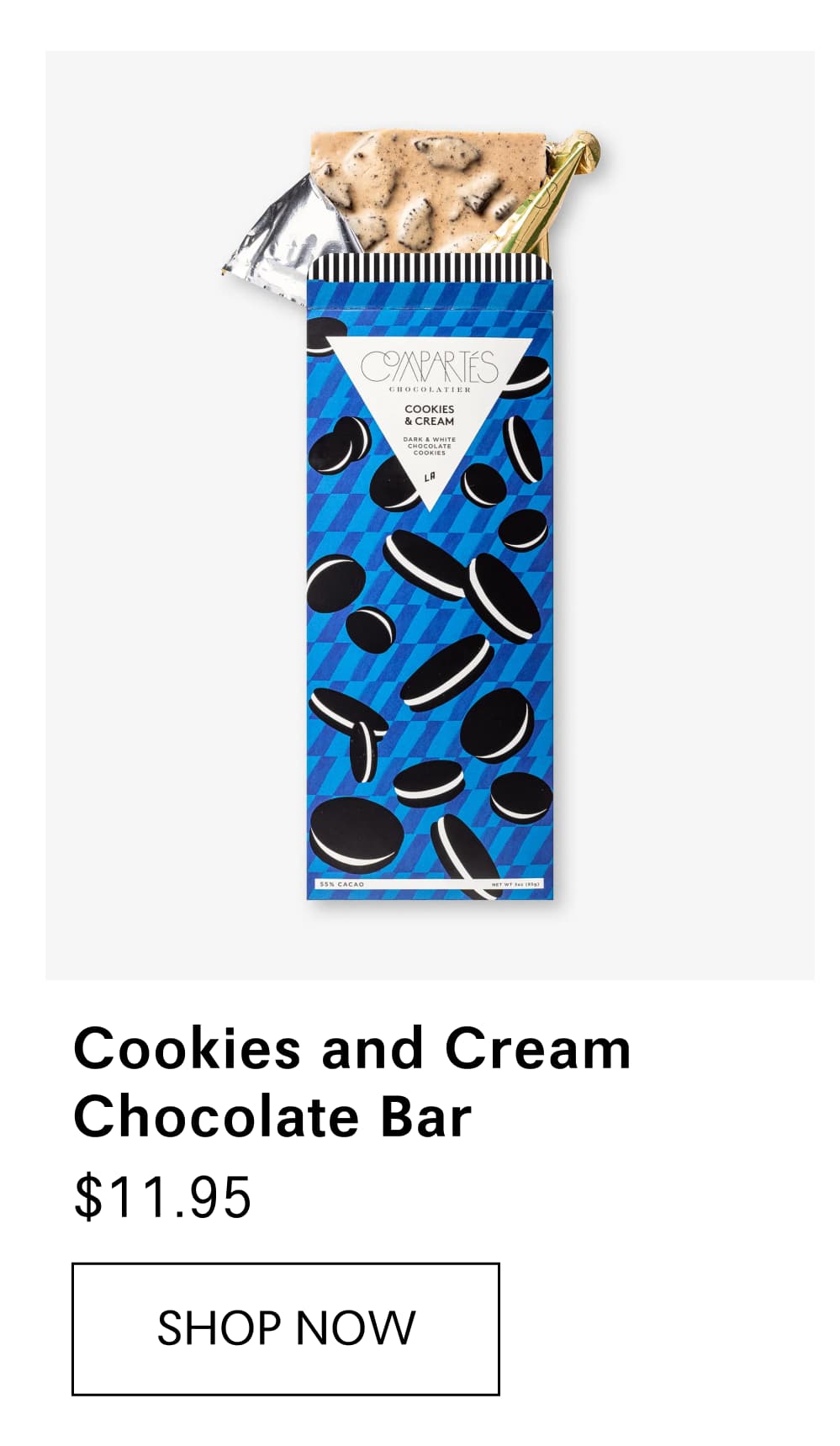 Cookies and Cream Chocolate Bar