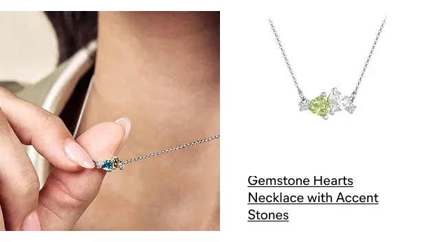 Gemstone Hearts Necklace with Accent Stones
