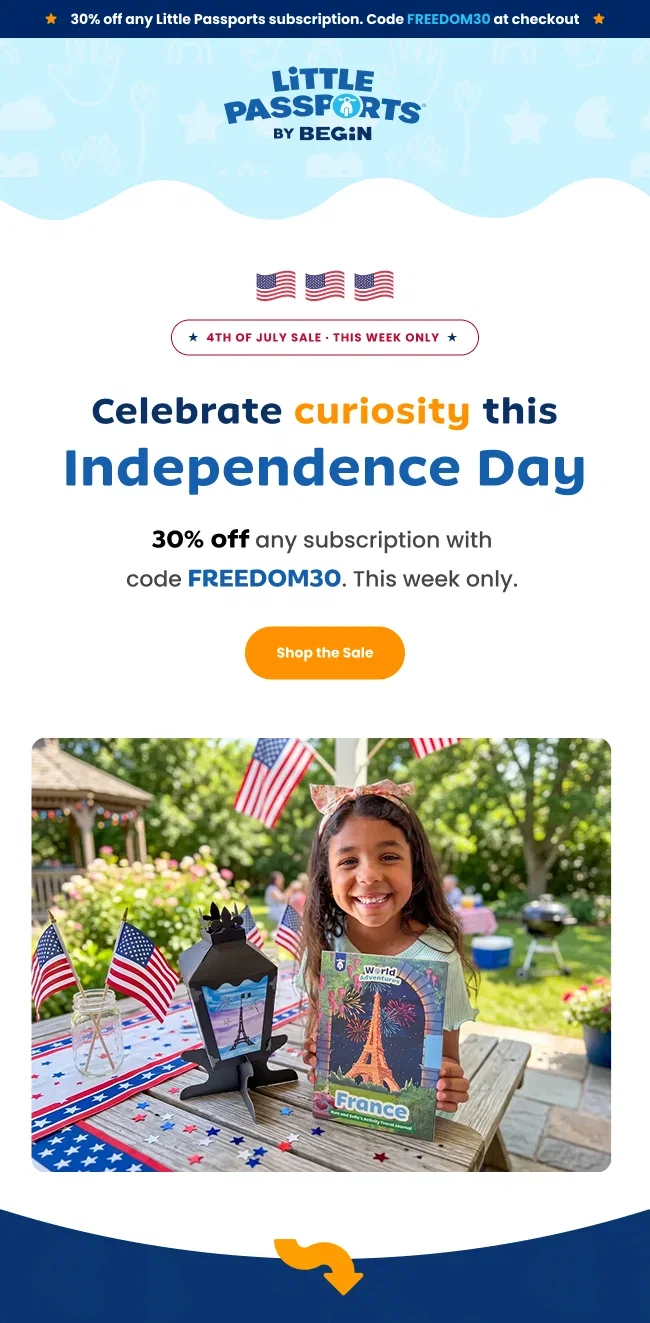 Celebrate curiosity this Independence Day. 30%off