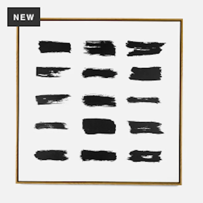 Humble & Mash Framed Square Mono Abstract Canvas Wall Art, 90cm x 90cm