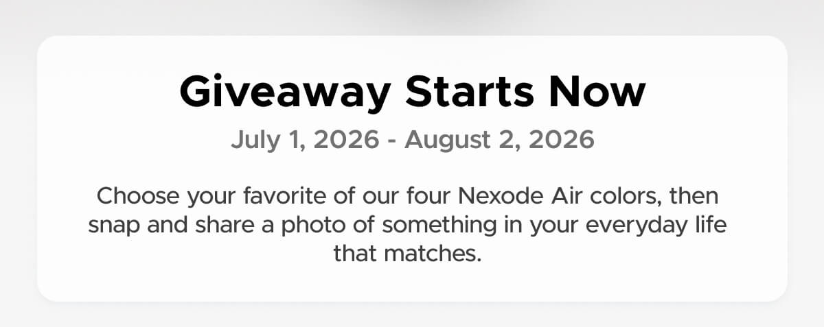 Giveaway Starts Now