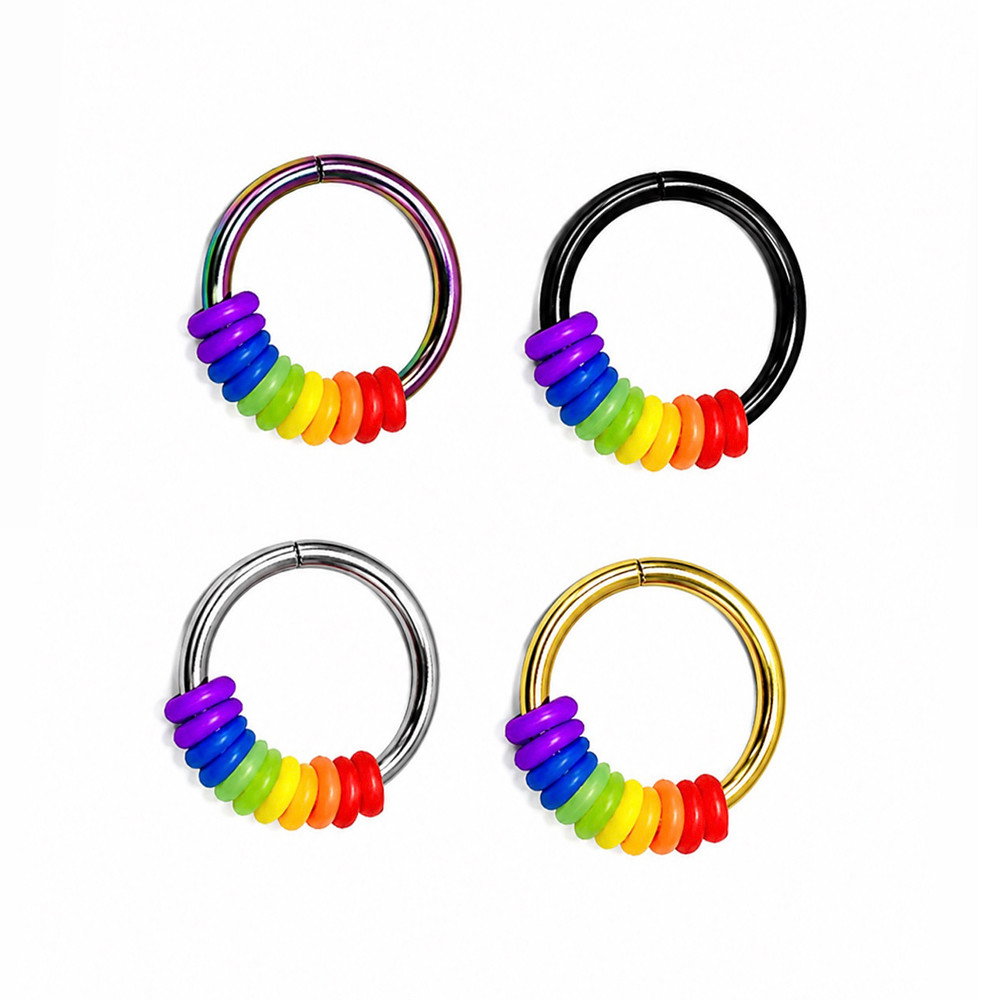  Pride O Rings Septum Clicker Hoop Earrings Piercing 16G 