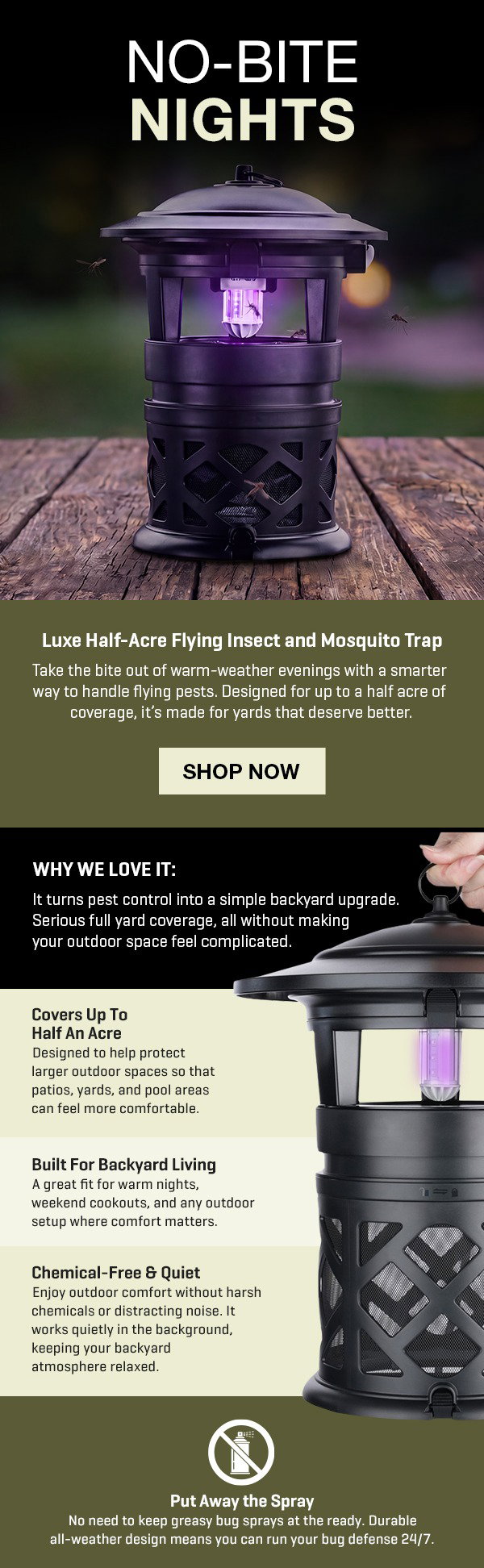 Protect your yard! Get up to 30% off our 1/2 Acre Insect Trap