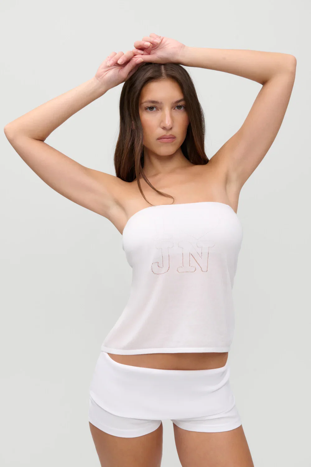 Image of x JENNIE Margot Knit Tube Top - Optic White
