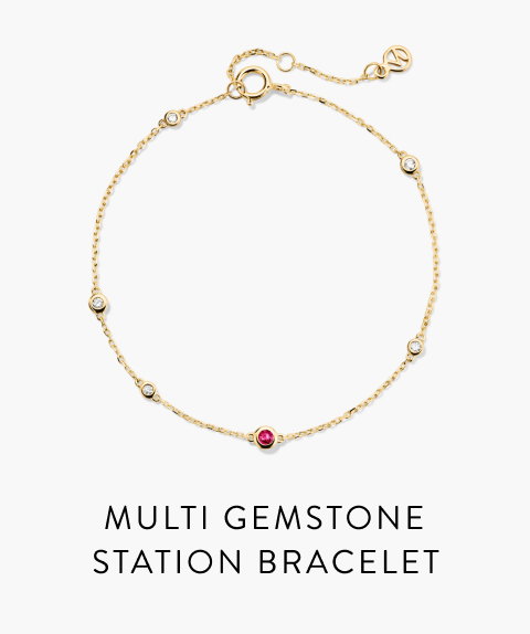Multi Gemstone Station Bracelet.