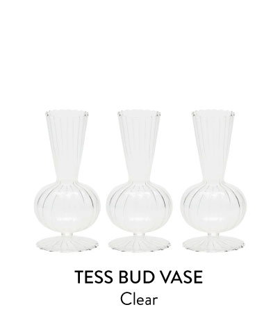 Tess Bud Vase in Clear, Set of 3 in a Box