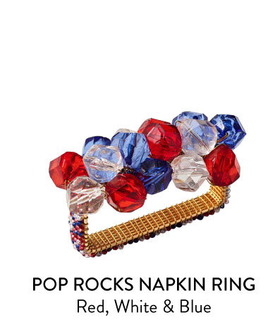 Pop Rocks Napkin Ring in Red, White & Blue, Set of 4