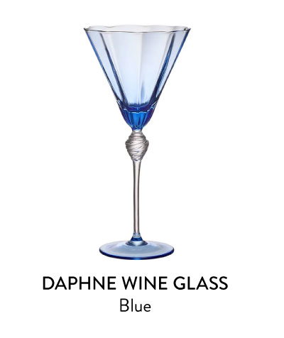 Daphne Wine Glass in Blue, Set of 4