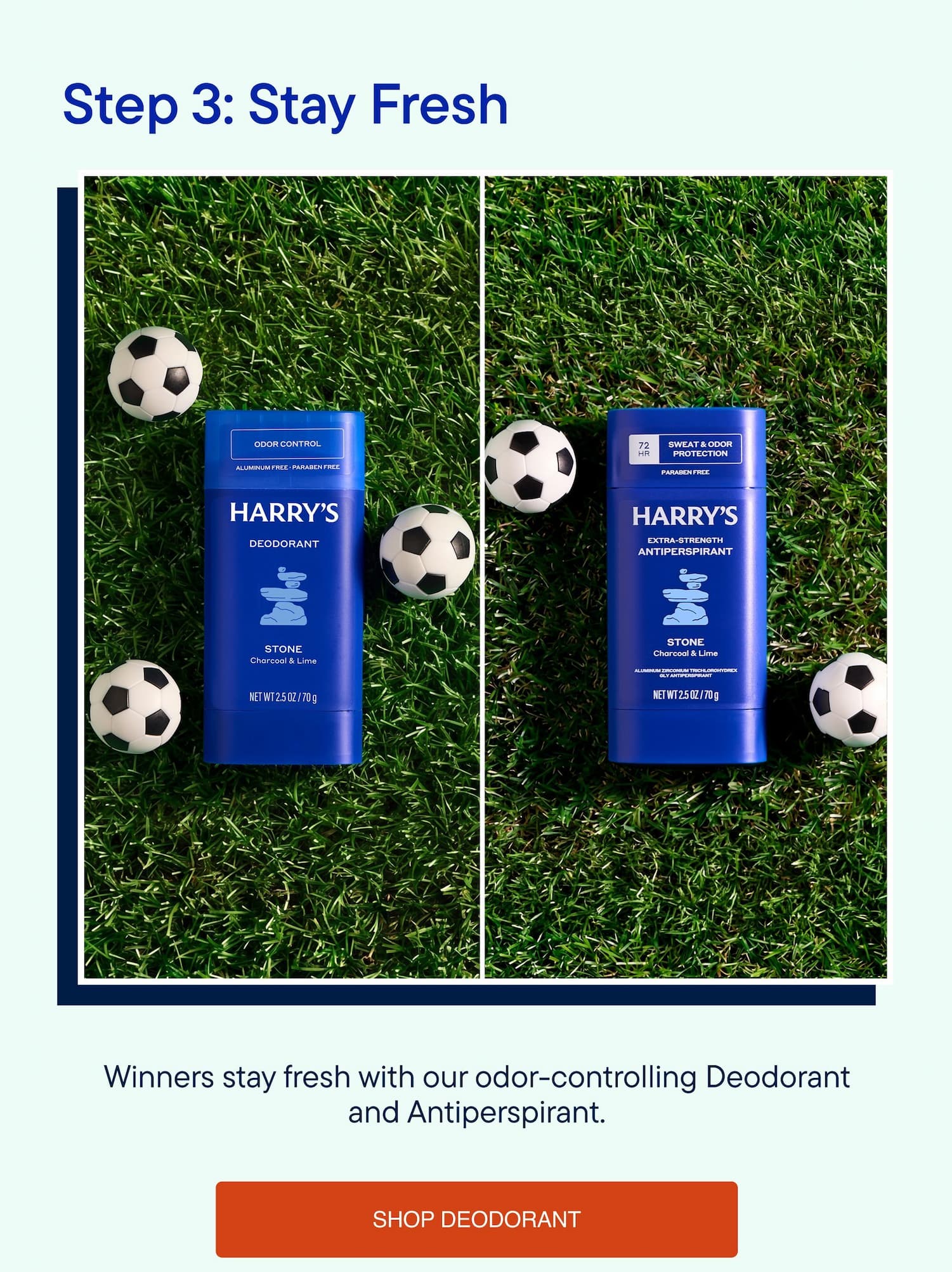 Step 3: Stay Fresh. Shop Deodorant